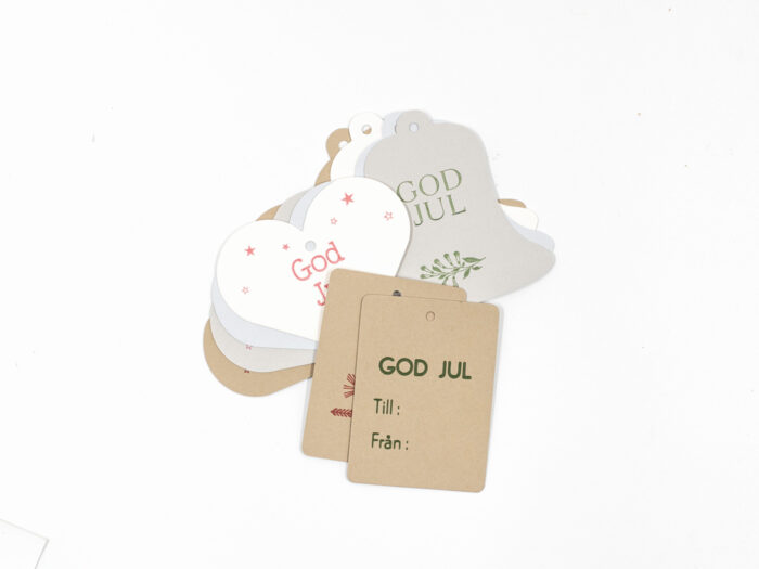 Julklappsetiketter - MIxpack med 10 stycken juletiketter